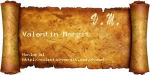 Valentin Margit névjegykártya